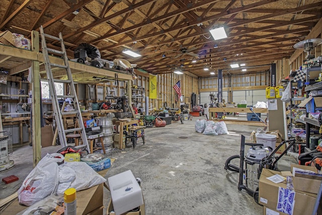 miscellaneous room with a workshop area