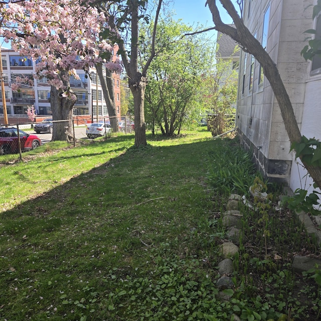 view of yard with fence