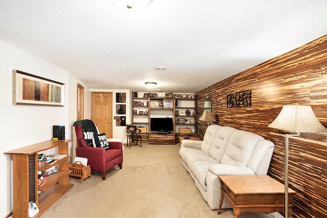 view of carpeted living area