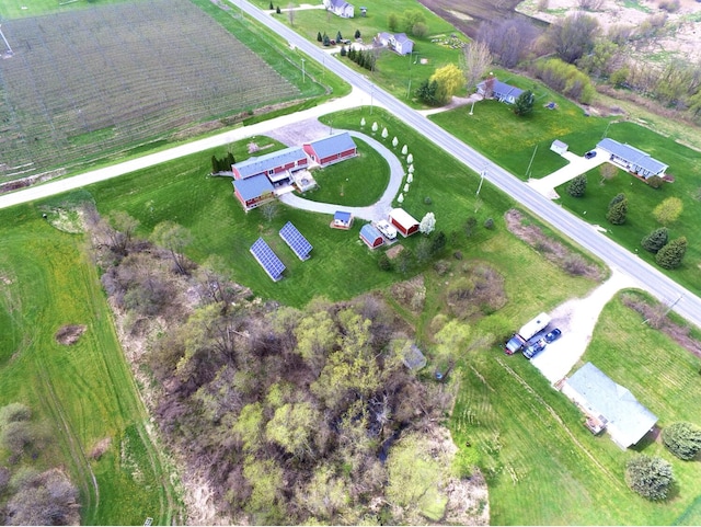 bird's eye view with a rural view
