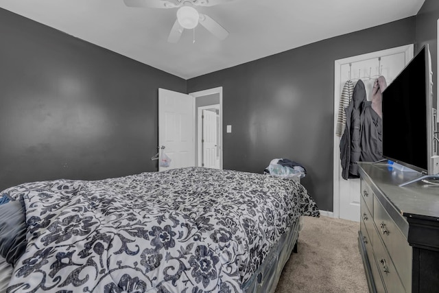 19631 Dwyer St, Detroit, MI 48234 - bedroom with ceiling fan, light colored carpet, baseboards, and a closet