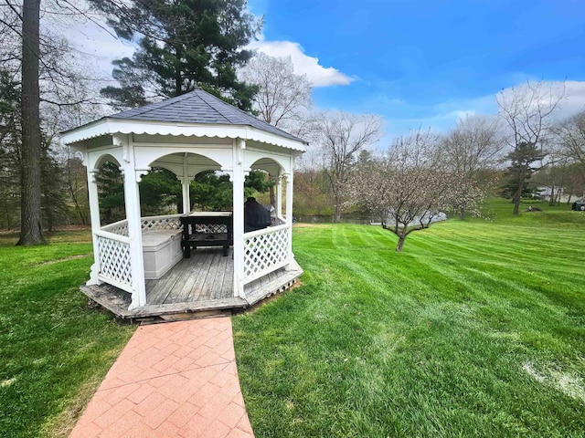 view of yard featuring a gazebo