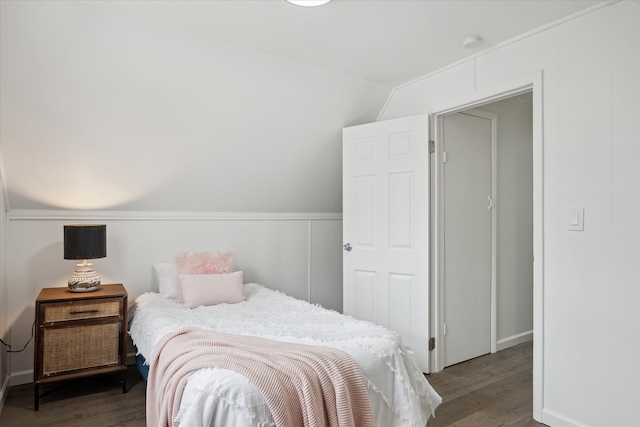 224 N Hewitt Rd, Ypsilanti, MI 48197 - bedroom featuring vaulted ceiling and wood finished floors