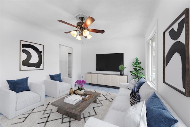 7960 Jackson St, Taylor, MI 48180 - living area featuring a ceiling fan