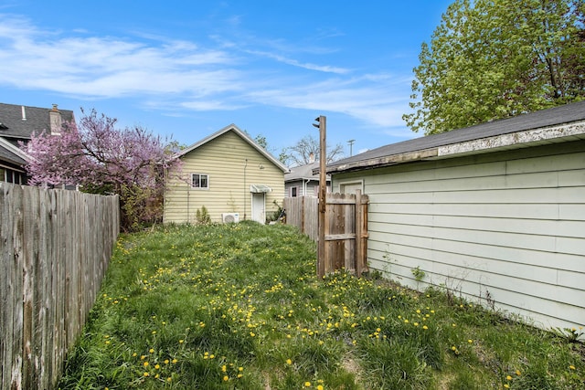 view of yard with fence