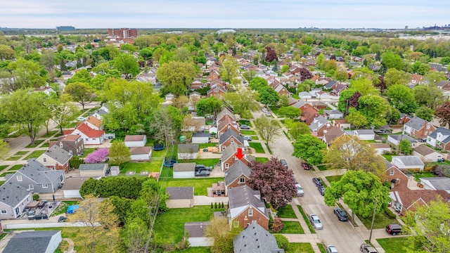 aerial view featuring a residential view