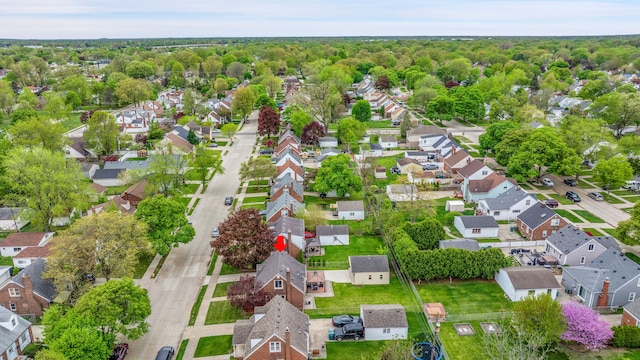 aerial view with a residential view