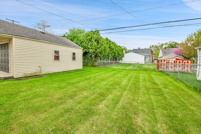 view of yard with fence
