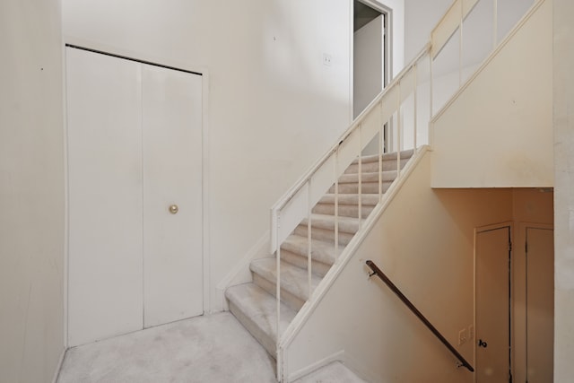 25030 Sherwood Cir, Southfield, MI 48075 - staircase featuring carpet floors