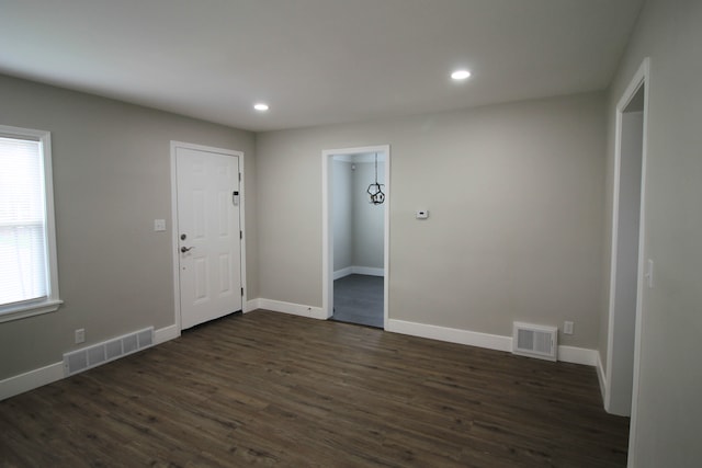 16221 Santa Rosa Dr, Detroit, MI 48221 - foyer entrance featuring recessed lighting, dark wood-style flooring, and visible vents