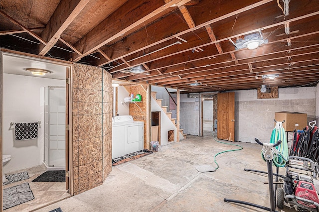 11965 Speaker Rd, Yale, MI 48097 - unfinished basement with stairs and separate washer and dryer