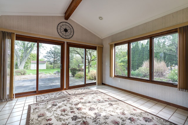 6228 Atkins Dr, Troy, MI 48085 - unfurnished sunroom featuring tile patterned flooring and baseboards