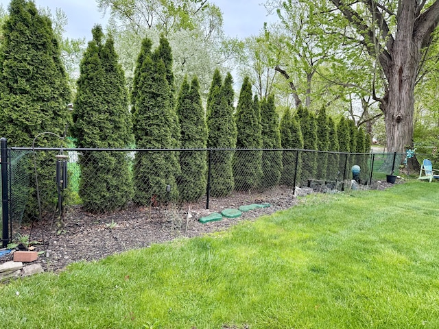 view of yard featuring fence