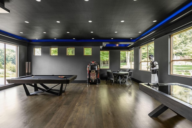 10463 W H Ave, Kalamazoo, MI 49009 - recreation room with billiards, wood finished floors, and a healthy amount of sunlight