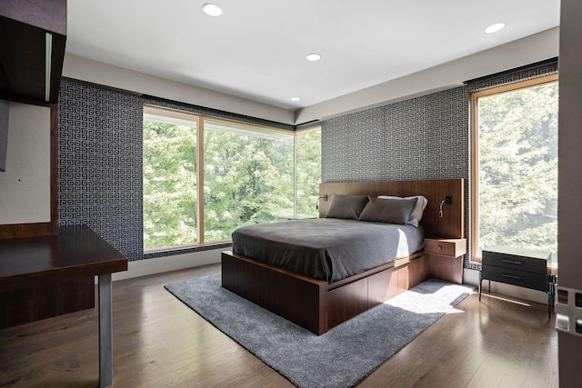 10463 W H Ave, Kalamazoo, MI 49009 - bedroom featuring multiple windows, recessed lighting, and wood finished floors