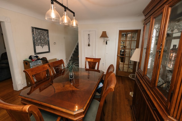 15261 Demean Ave, Allen Park, MI 48101 - dining area featuring dark wood-style flooring and stairway