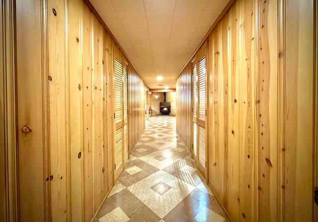 9186 Arnold St, Redford, MI 48239 - hall with light flooring and wood walls
