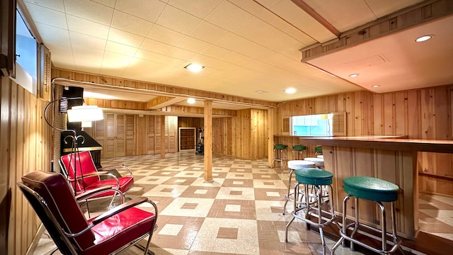 9186 Arnold St, Redford, MI 48239 - basement with light floors and wood walls