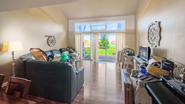 living area featuring wood finished floors