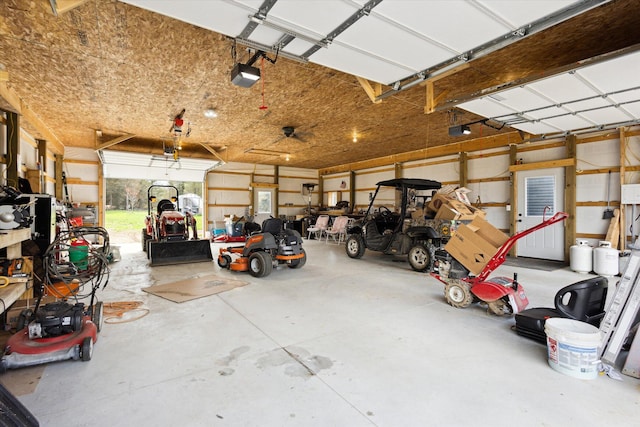 garage featuring a garage door opener