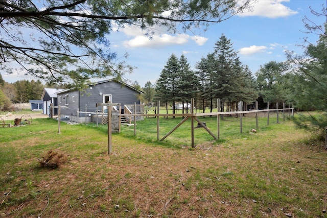 view of yard featuring a deck