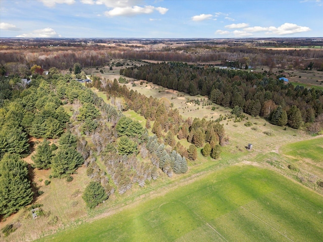 drone / aerial view with a forest view