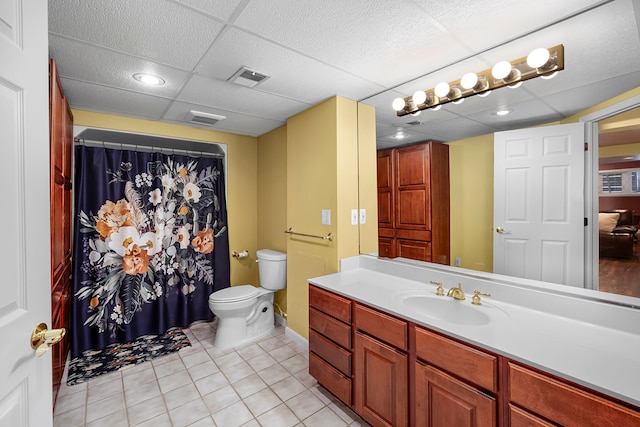 1095 Oregon Blvd, Waterford, MI 48327 - bathroom featuring tile patterned flooring, toilet, visible vents, and vanity