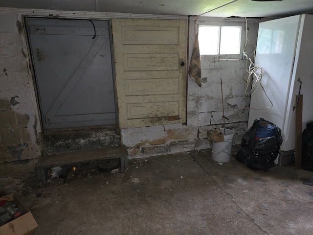 1315 Mitchell St, Jackson, MI 49203 - below grade area with concrete block wall