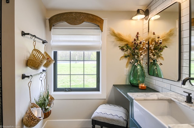 interior space with a sink
