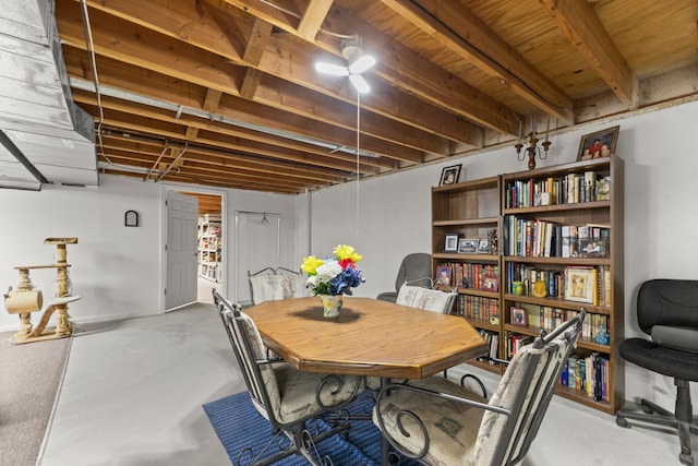 26901 Ann Arbor Trl, Dearborn Heights, MI 48127 - dining space with finished concrete flooring