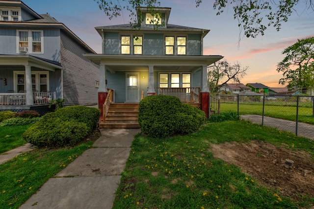 traditional style home with covered porch