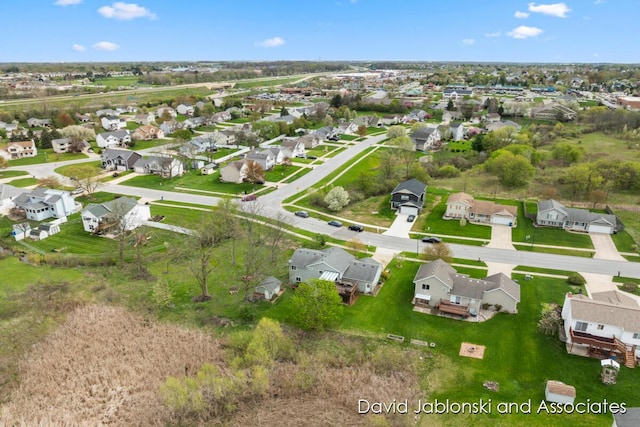 drone / aerial view with a residential view
