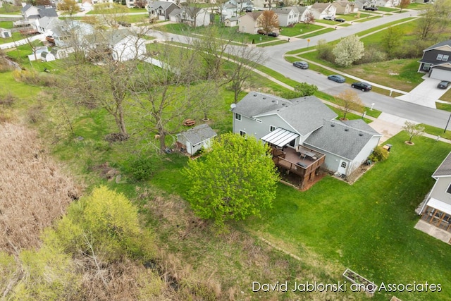 aerial view with a residential view