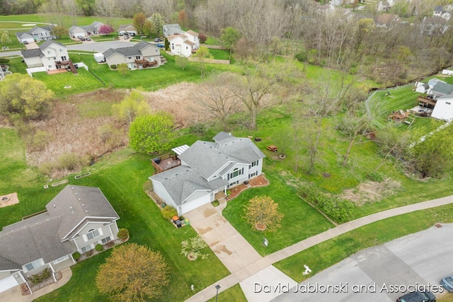 drone / aerial view with a residential view