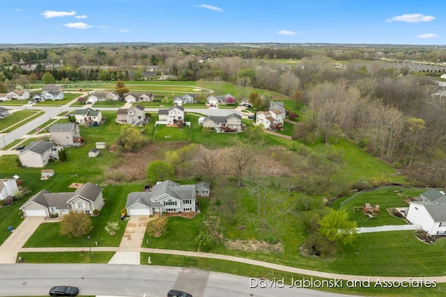aerial view with a residential view