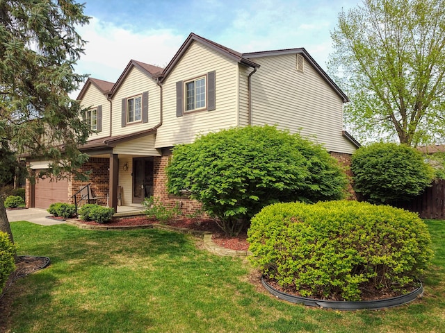 1471 Ledgewood Dr, Canton, MI 48188 - view of front of home with brick siding and a front lawn