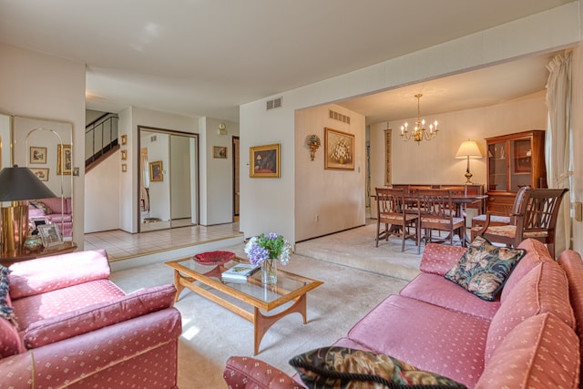 1471 Ledgewood Dr, Canton, MI 48188 - living room with a chandelier and carpet