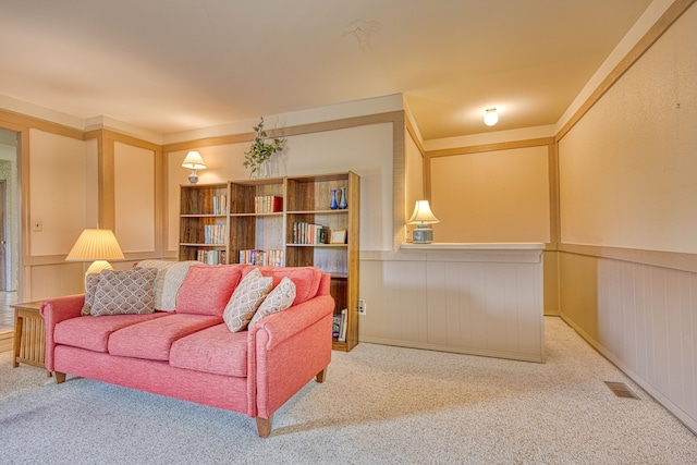 1471 Ledgewood Dr, Canton, MI 48188 - carpeted living area featuring wainscoting