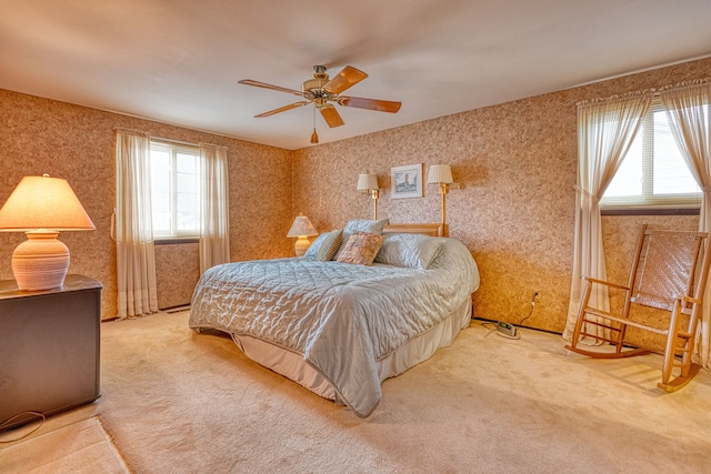 1471 Ledgewood Dr, Canton, MI 48188 - carpeted bedroom with multiple windows and a ceiling fan