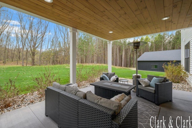 view of patio / terrace featuring an outdoor living space