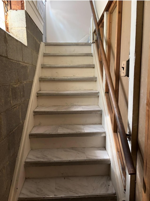 19351 Filmore St, Southfield, MI 48075 - stairway with concrete block wall