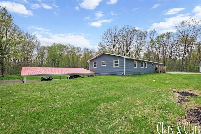 exterior space with a yard