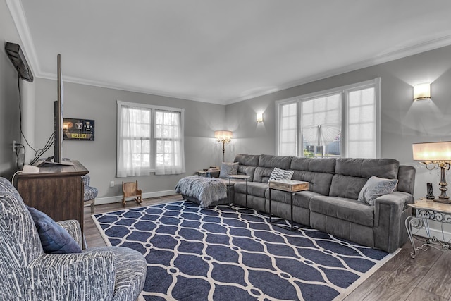 37 N Monroe St, Coldwater, MI 49036 - living area with ornamental molding and wood finished floors
