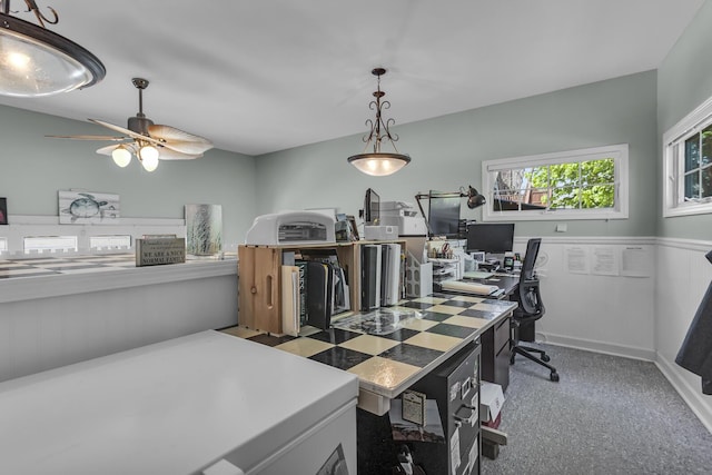 37 N Monroe St, Coldwater, MI 49036 - home office with carpet flooring and ceiling fan