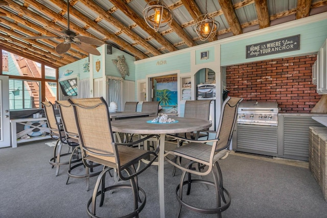 37 N Monroe St, Coldwater, MI 49036 - interior space with an outdoor kitchen, outdoor dining space, and ceiling fan