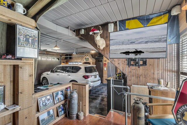 37 N Monroe St, Coldwater, MI 49036 - garage with wooden walls