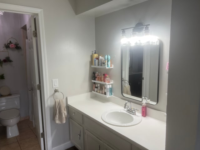 17540 Edward Cir, Clinton Township, MI 48038 - bathroom with vanity, tile patterned floors, and toilet