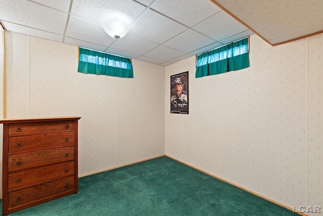 1402 Westhaven Blvd, Tecumseh, MI 49286 - below grade area featuring carpet floors and a paneled ceiling