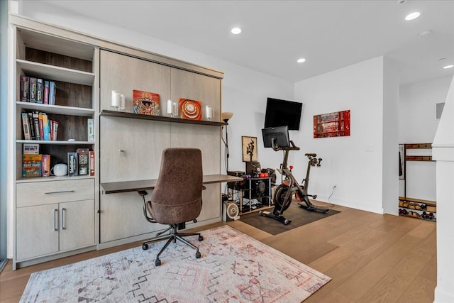 2809 Brush St, Detroit, MI 48201 - office space with recessed lighting, baseboards, and wood finished floors