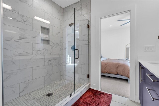 2809 Brush St, Detroit, MI 48201 - ensuite bathroom featuring vanity, connected bathroom, and a shower stall